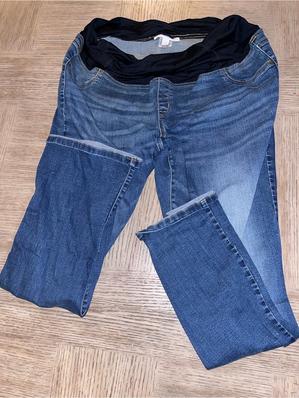Isabel Maternity by Ingrid & Isabel Bootcut Jeans Full Belly Panel Size 18